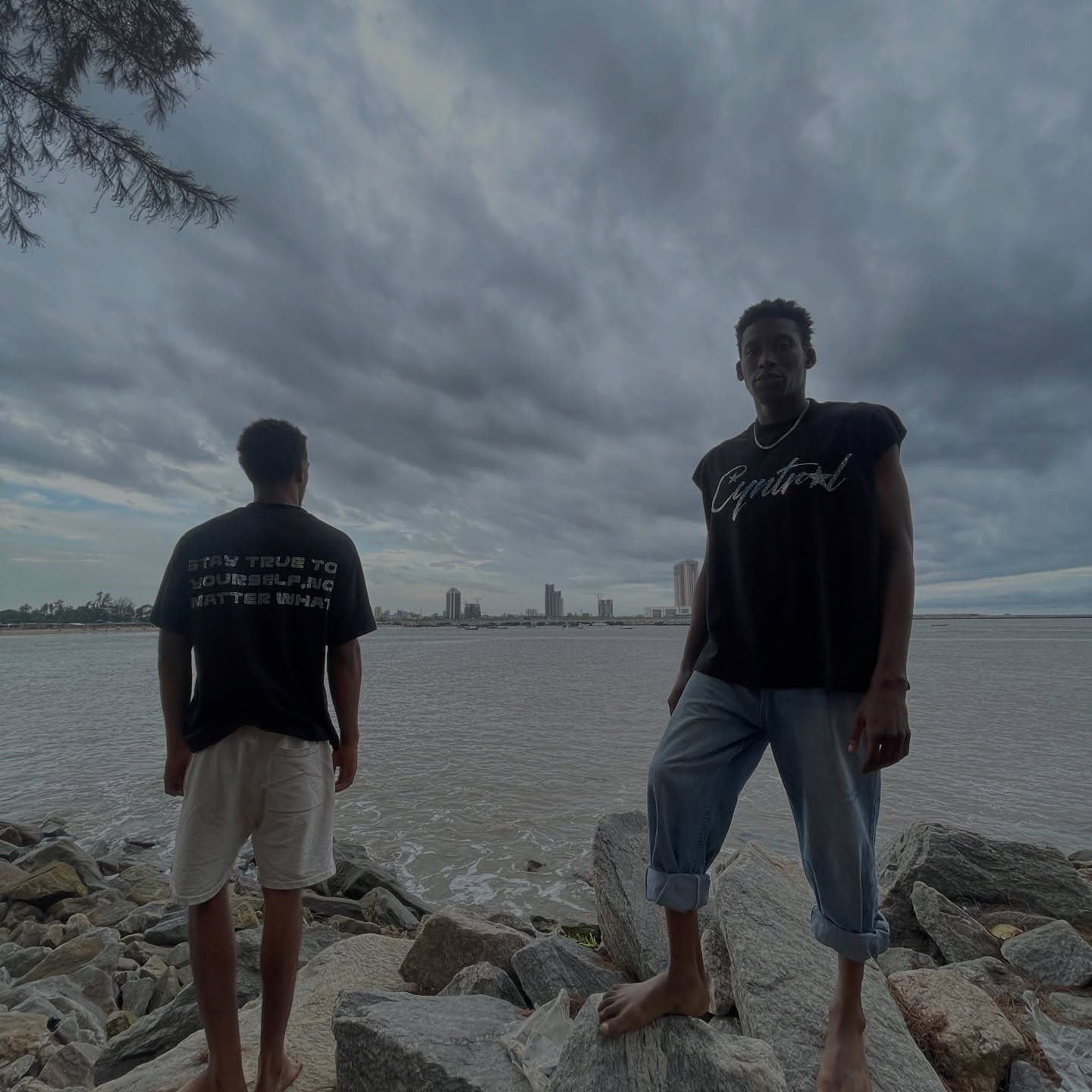 Cyntral duo shoreline standing shot